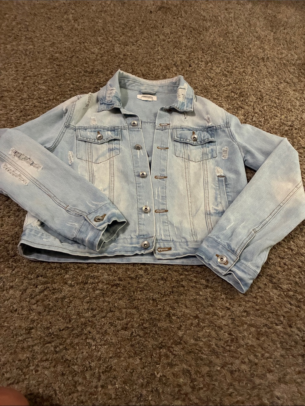 Ci Sono Light Blue Distressed Jean Jacket